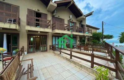 Apartamento á beira mar, 1 quarto, 1 vaga, tombo, guarujá/sp