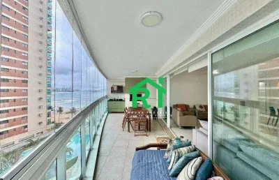 Apartamento à venda na praia das astúrias, 3 quartos, 2 vagas, vista para o mar, guarujá sp