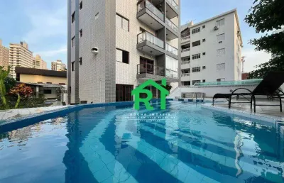 Apartamento com 2 dormitórios, 1 vaga, lazer, jardim astúrias, guarujá/sp