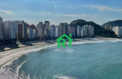 Apartamento frente mar, 2 dormitórios (1 suíte), 1 vaga, jardim astúrias, guarujá/sp
