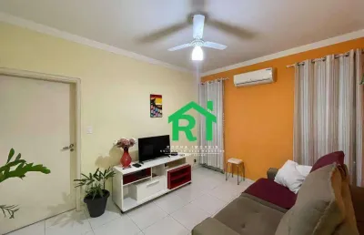 Apartamento quadra mar, 1 quarto, 1 vaga i praia das astúrias, guarujá/sp