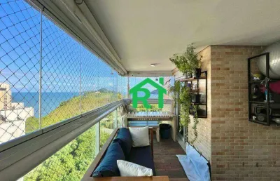 Apartamento frente mar com 2 quartos (1 suíte), 2 vagas e lazer à venda em jardim astúrias, guarujá