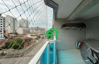Apartamento a poucos metros da praia com 3 dormitorios (1 suite), 2 vagas, tombo, guaruja/sp.