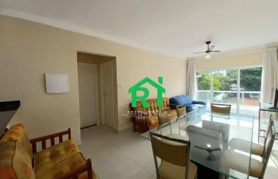 Apartamento à beira mar com 1 dormitórios, sacada, 1 vaga - enseada - guarujá/sp