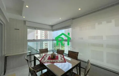 Apartamento com varanda gourmet 2 dormitórios (1 suíte), 2 vagas, lazer, jardim astúrias, guarujá/sp