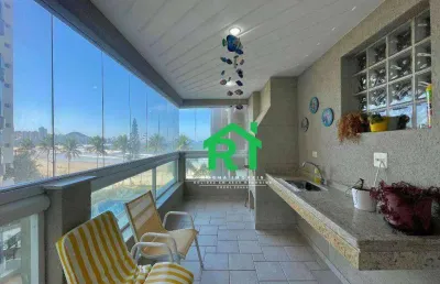 Apartamento frente mar, 4 quartos (3 suítes), 2 vagas, lazer, jardim astúrias | rocha imóveis guarujá