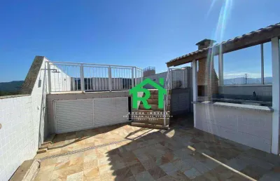 Oportunidade cobertura com vista mar, piscina, churrasqueira, 3 dormitórios na enseada guarujá.
