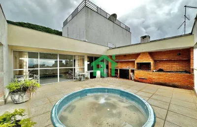 Cobertura penthouse, 3 dormitórios (1 suíte), 2 vagas, lazer, guarujá, pitangueiras/sp.