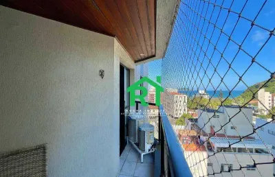 Apartamento com vista mar, 2 quartos (1 suíte), 1 vaga e lazer à venda no tombo, guarujá