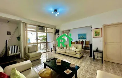 Apartamento beira mar, 3 dormitórios, 1 vaga, guarujá/sp.