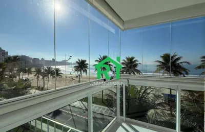 Vista panoramica para o mar, 3 suites e varanda gourmet na praia das asturias, guaruja