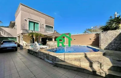 Casa com 5 quartos (3 suítes), 3 vagas, lazer, jardim guaiuba, guarujá/sp