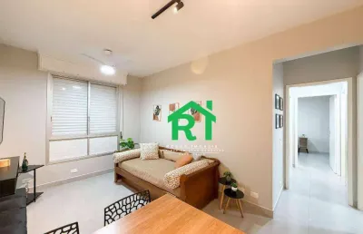 Apartamento à beira mar com 2 quartos, 1 vaga à venda em jardim astúrias, guarujá | rocha imóveis guarujá