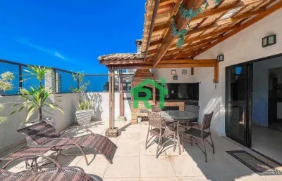Cobertura com 2 dormitórios, 110 m² - venda por r$ 580.000,00 ou aluguel por r$ 6.000,00/mês - enseada - guarujá/sp