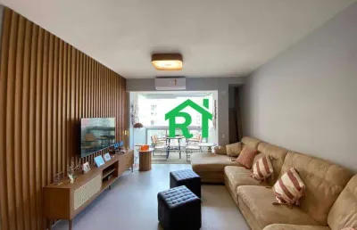 Apartamento com 3 dormitórios para alugar, 115 m² por r$ 5.000,00/mês - pitangueiras - guarujá/sp