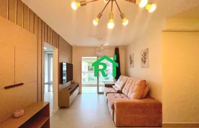 Apartamento com 2 dormitórios, 90 m² - venda por r$ 700.000 ou aluguel por r$ 6.200/mês - jardim astúrias - guarujá/sp