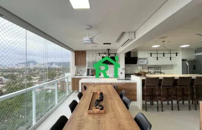 Apartamento com vista para o mar, 3 dormitórios (1 suíte), 2 vagas, lazer, enseada, guarujá/sp