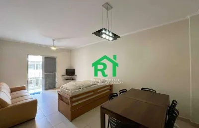 Apartamento à beira mar com 2 quartos (1 suíte), 1 vaga à venda em jardim astúrias, guarujá