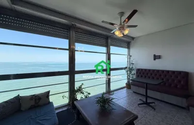 Frente mar com vista costeira, 2 dormitórios (2 suítes), piscina e lazer – pitangueiras, guarujá