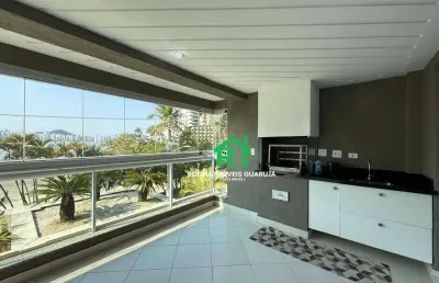 Locação frente mar com 4 suítes, varanda gourmet e lazer na praia das astúrias – guarujá