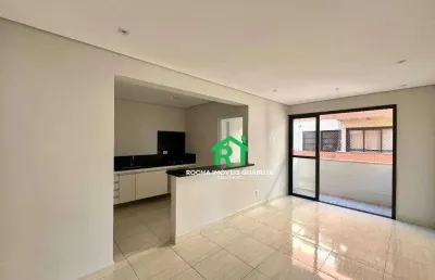 Apartamento à beira mar com 2 quartos, 1 vaga à venda no tombo, guarujá