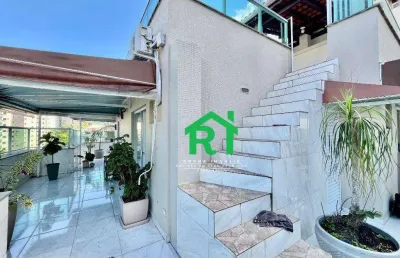 Cobertura com 2 dormitórios à venda, 140 m² por r$ 750.000 - jardim astúrias - guarujá/sp