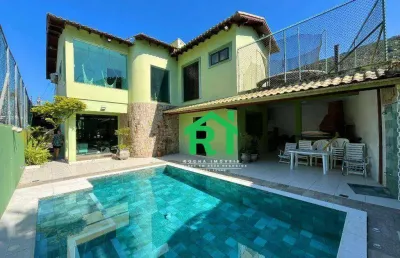Casa com 4 quartos (2 suítes), 4 vagas e lazer à venda em jardim guaiuba, guarujá