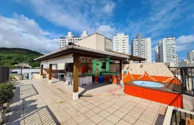 Cobertura com 3 dormitórios (1 suíte), lazer privativo, 1 vaga, jardim astúrias - guarujá/sp