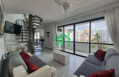 Cobertura duplex, pitangueiras, 3 suítes, 2 vagas de garagem, área de lazer privativa, guarujá/sp.