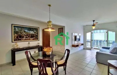 Apartamento quadra mar, 3 dormitórios (1 suíte), 1 vaga, tombo, guarujá/sp