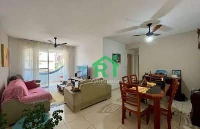 Apartamento com sacada, 3 dormitórios (1 suíte), 1 vaga, área de lazer, jardim astúrias, guarujá/sp