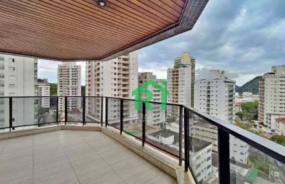 Apartamento com sacada, 3 dormitórios (2 suítes), 1 vaga, área de lazer, jardim astúrias, guarujá/sp