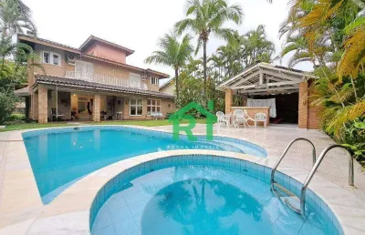 Casa de alto padrão, condomínio fechado, 5 suítes, 3 vagas, lazer, enseada, guarujá/sp.