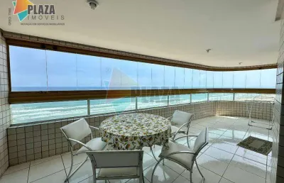 Apartamento com 3 dormitórios para alugar, 130 m² por r$ 6.500,00/mês - aviação - praia grande/sp