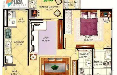 Apartamento à venda, 53 m² por r$ 459.990,00 - aviação - praia grande/sp