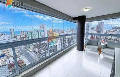 Apartamento 3 dormitórios com 3 suítes à venda, 148 m² por r$ 1.590.000 - vila guilhermina - praia grande/sp