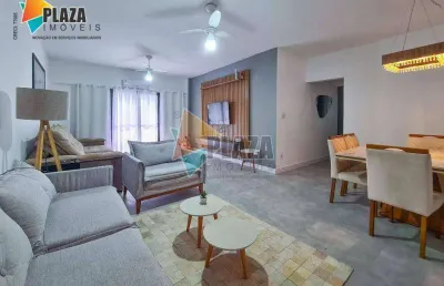 Apartamento 3 dormitórios com 2 suítes para alugar, 126 m² por r$ 6.000/mês - canto do forte - praia grande/sp