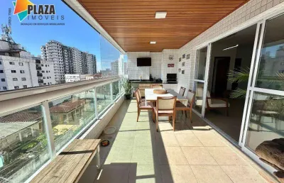 Apartamento com 3 dormitórios para alugar, 143 m² por r$ 5.500,00/mês - vila assunção - praia grande/sp