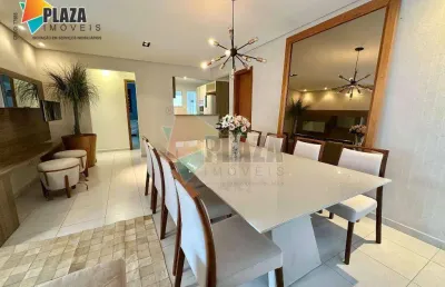 Apartamento com 3 dormitórios para alugar, 123 m² por r$ 6.200,00/mês - vila guilhermina - praia grande/sp