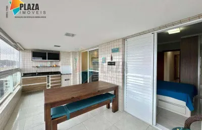Apartamento com 3 dormitórios para alugar, 145 m² por r$ 8.000,00/mês - canto do forte - praia grande/sp