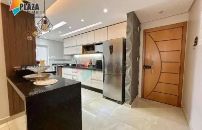 Apartamento com 3 dormitórios para alugar, 130 m² por r$ 7.500,00/mês - canto do forte - praia grande/sp