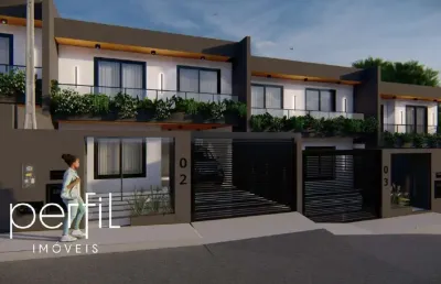 Sobrado geminado em construção a venda com três quartos sendo uma suíte no bairro costa e silva - joinville/ sc