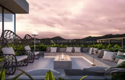 Apartamento duplex, na praia brava entre itajai e balneário camboriu, com 3 suites, 3 vagas de garagem e 122m privativos