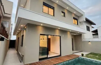 Sobrado moderno com piscina, novo disponível para venda no condomínio residencial pinheiros de tremembé
