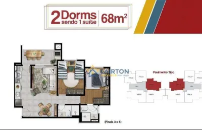 Apartamento à venda no 12º andar em estância lynce, atibaia - 2 dormitórios com vista privilegiada