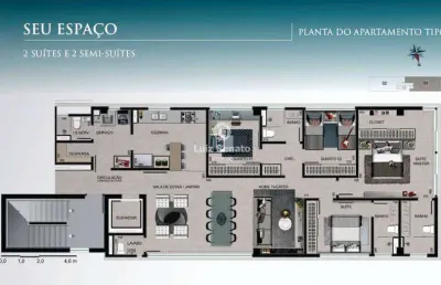 Apartamento de 4 quartos e 3 vagas a venda - lourdes.