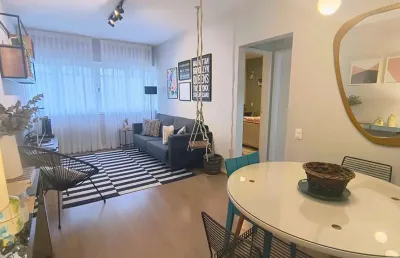 Apartamento 45m 1 dormitório 1 vaga  totalmente mobiliado e equipado para locação no itaim bibi, sã