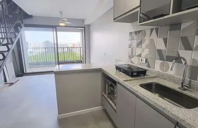 Apartamento duplex 61m² primeira locação com 1 dormitório , varanda, vista panorâmica ao lado do me