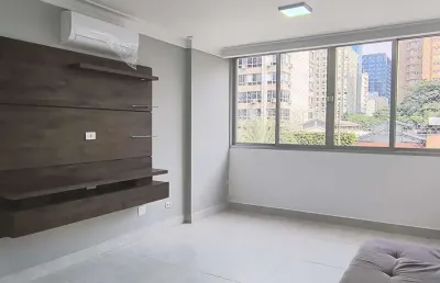 Apartamento reformado para locação com 95m² com ar condicionado 2 dormitórios, 1 vaga  no itaim bib