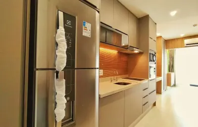 Estudio para venda ou locação, 26m², mobiliado, ao lado do metrô brooklin - r$ 450.000,00 / r$ 2.90
